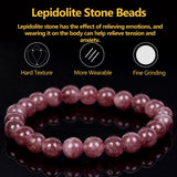 Lepidolite Beads Natural Stone Bracelet Magnetic Health Protection