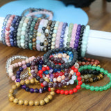 Natural Stone Bracelet Men 8MM Beads Chakra Healing Yoga Buddha Jewelry