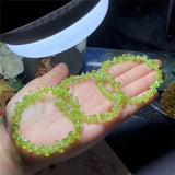 Natural Stone Olivine Beads Green Crystal Bracelet for Girls Ladies Jewelry