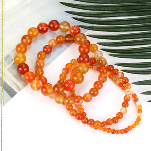 Orange Agates Beads Bracelet Men Women Magnetic Health Protection