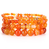 Orange Agates Beads Bracelet Men Women Magnetic Health Protection
