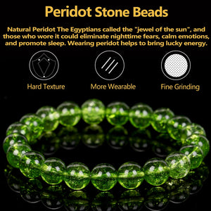 Peridot Beads Natural Stone Bracelet Magnetic Health Protection Men Women
