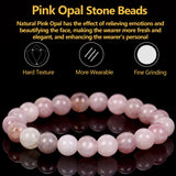 Pink Opal Beads Bracelet for Men Women