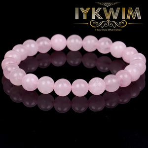 Rose Quartz Natural Stone Bracelet 6-10mm Beads Magnetic Health Protection