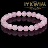 Rose Quartz Natural Stone Bracelet 6-10mm Beads Magnetic Health Protection