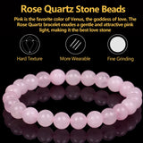 Rose Quartz Natural Stone Bracelet 6-10mm Beads Magnetic Health Protection
