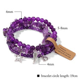 Bohemia Star Wing Moon Charms Bracelet Set Healing Crystal Lapis Lazuli Bangles