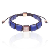 Square Lapis Lazuli Turquoises Beads Macrame Bracelet