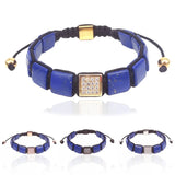 Square Lapis Lazuli Turquoises Beads Macrame Bracelet