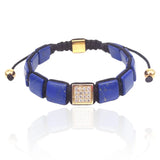 Square Lapis Lazuli Turquoises Beads Macrame Bracelet