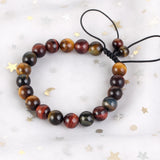 Tricolor Tiger Eye Stone Bracelet Adjustable Braided Rope Bangle Jewelry Gift