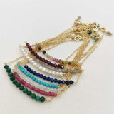 Natural Stone Bracelet with 14K Filled Chains