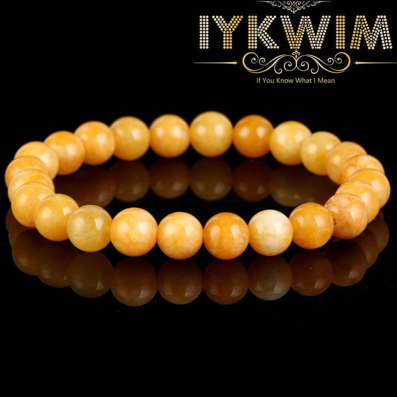 Natural Stone Bracelet Yellow Ambers Jades Beads Jewelry Gift Men