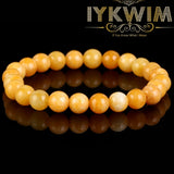 Natural Stone Bracelet Yellow Ambers Jades Beads Jewelry Gift Men