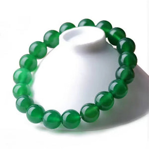 Green Agates Round Beads Bracelet for Women 6-12mm