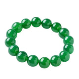 Green Agates Round Beads Bracelet for Women 6-12mm