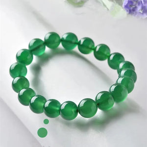 Green Agates Round Beads Bracelet for Women 6-12mm