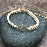 Turquoise Beaded Yoga Natural Stone Bracelet Double Layers