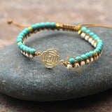 Turquoise Beaded Yoga Natural Stone Bracelet Double Layers