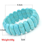 Turquoise Stone Bracelet for Women - Beaded Yoga National Style Jewelry