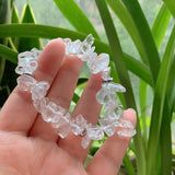 Clear Quartz Chip Bracelet Natural Stone Raw Crystal Healing Jewelry