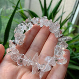 Clear Quartz Chip Bracelet Natural Stone Raw Crystal Healing Jewelry