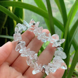 Clear Quartz Chip Bracelet Natural Stone Raw Crystal Healing Jewelry