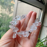 Clear Quartz Chip Bracelet Natural Stone Raw Crystal Healing Jewelry