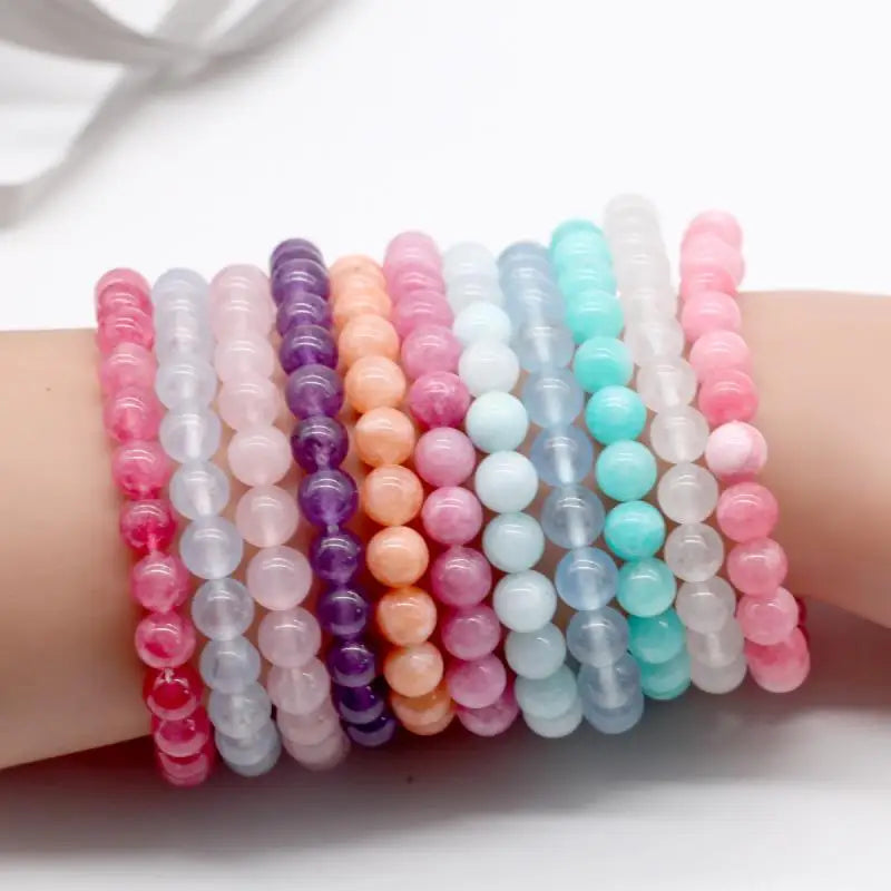 Natural Stone Bracelets 10pcs Charms Beaded Bracelets for Women