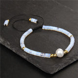 Natural Stone Braided Bracelet Pearl Charm Bracelet