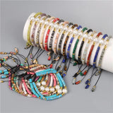 Natural Stone Braided Bracelet Pearl Charm Bracelet