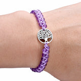 Natural Stone Yoga Wrap Bracelet Amethyst Tree of Life Charm