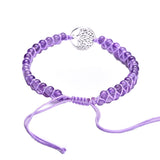 Natural Stone Yoga Wrap Bracelet Amethyst Tree of Life Charm