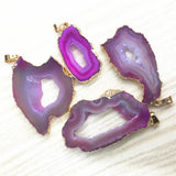 Red Agates Pendants Open Geode Drusy Druzys Necklace Making 5PCS