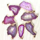 Red Agates Pendants Open Geode Drusy Druzys Necklace Making 5PCS