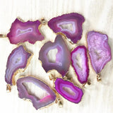 Red Agates Pendants Open Geode Drusy Druzys Necklace Making 5PCS