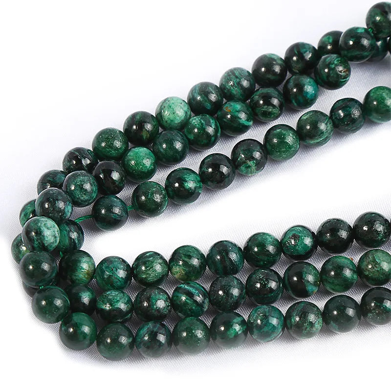 Natural Stone Brazilian Emerald Green Round Spacer Beads SZ 6 8 10mm