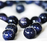 Natural Stone Sand Stretch Bracelet 8-12mm Men Women Jewelry