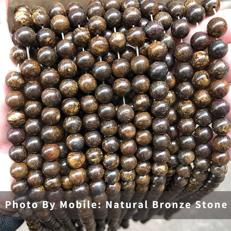 Natural Stone Bronze Beads Round Cinnamon Spacer Bead for Jewelry Making