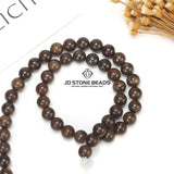 Natural Stone Bronze Beads Round Cinnamon Spacer Bead for Jewelry Making