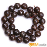 Bronzite Jaspers Faceted Round Bead 15 Inch Strand 8mm