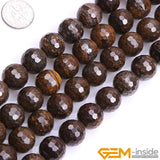 Bronzite Jaspers Faceted Round Bead 15 Inch Strand 8mm