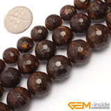 Bronzite Jaspers Faceted Round Bead 15 Inch Strand 8mm
