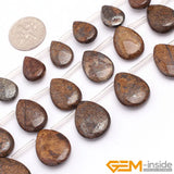 Bronzite Jaspers Teardrop Top-Drilled Bead 15 Inch