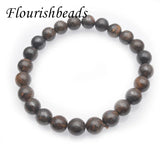 Natural Stone Bronzite 8mm Round Beads Bracelet Brown Jewelry 5pcs