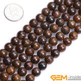 Natural Bronzite Jaspers Round Beads 15 inch Strand 6mm 8mm
