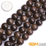 Natural Bronzite Jaspers Round Beads 15 inch Strand 6mm 8mm