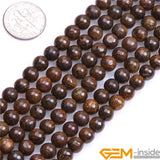 Natural Bronzite Jaspers Round Beads 15 inch Strand 6mm 8mm