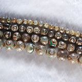 Green Tibetan Dzi Beads Spacer 8/10/12MM Round Loose Beads