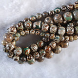 Green Tibetan Dzi Beads Spacer 8/10/12MM Round Loose Beads